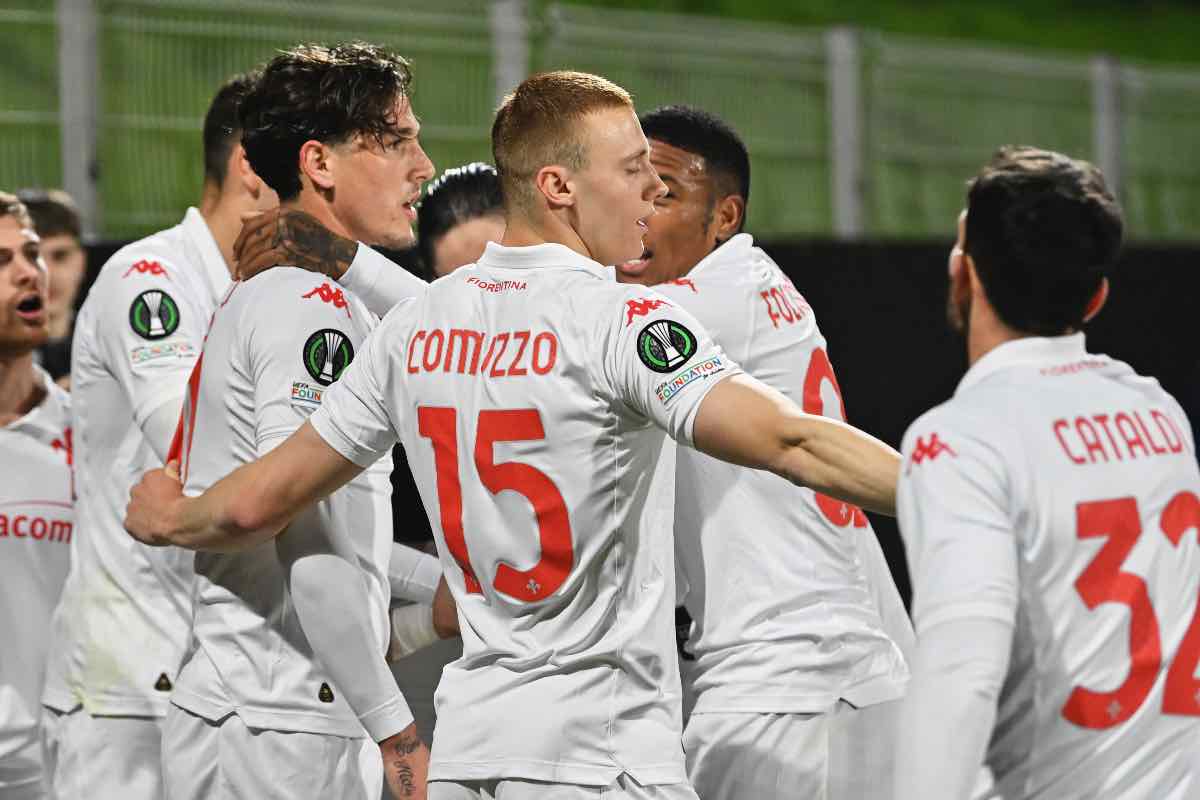 La Fiorentina festeggia il gol