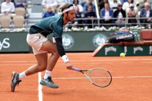 Musetti in azione al Roland Garros