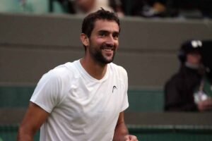 Cilic contento dopo aver vinto un punto