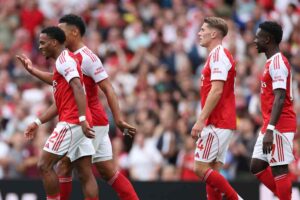 L'Arsenal esulta dopo il gol
