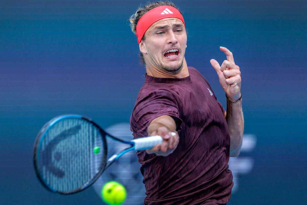 Zverev in azione col dritto