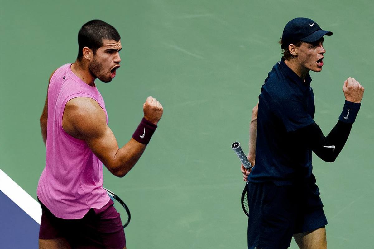 Alcaraz e Sinner esultano allo US Open