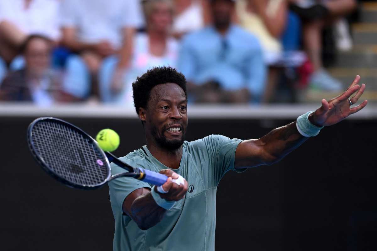 Monfils in azione con il dritto