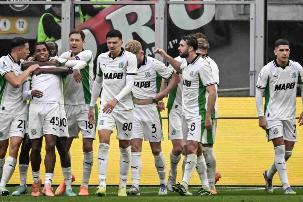 Il Sassuolo esulta dopo il gol