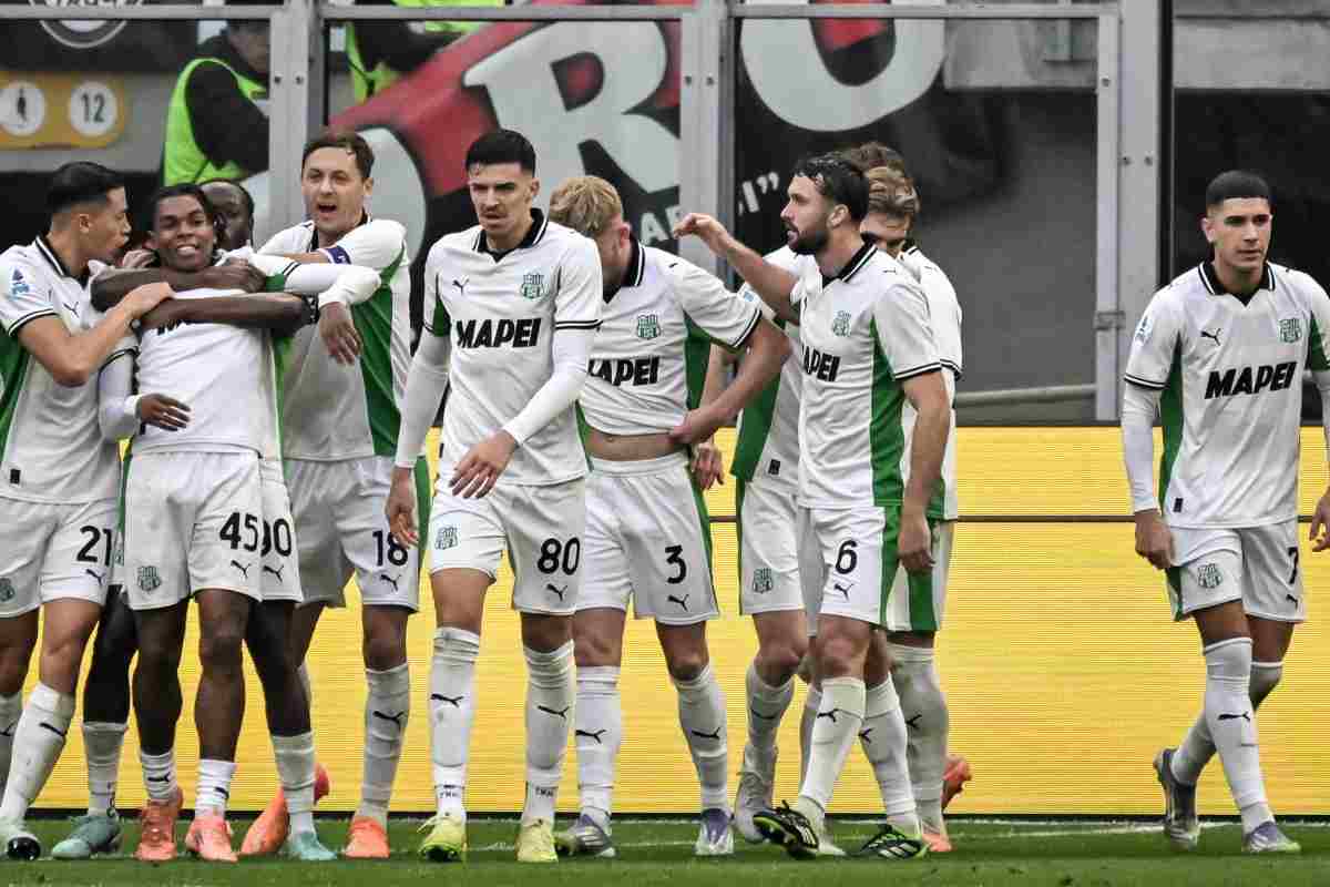 Il Sassuolo esulta dopo il gol