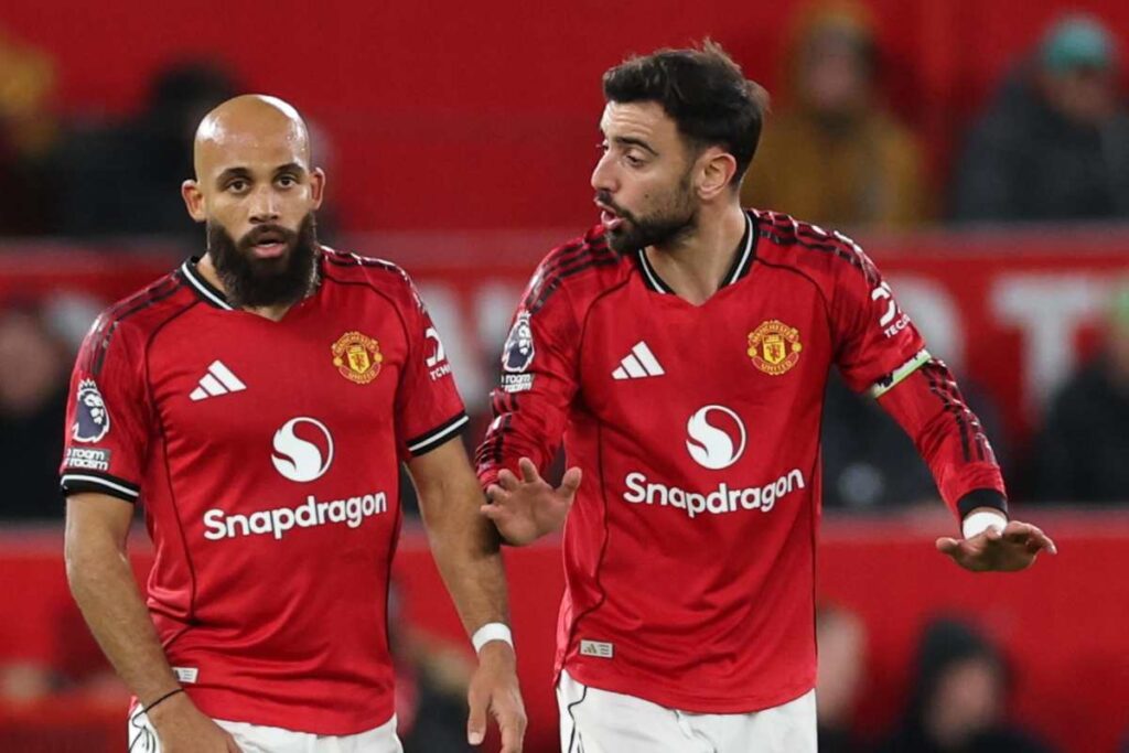 Mbeumo in compagnia di Bruno Fernandes